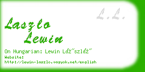 laszlo lewin business card